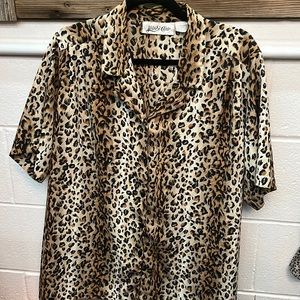 Vintage Yves St. Clair Leopard Blouse
